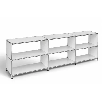 SYSTEM4|Meuble bas ouvert|2x3 - 6 cases|L 225 × H 80 cm|Blanc
