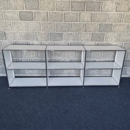 SYSTEM4|Meuble bas ouvert|2x3 - 6 cases|L 225 × H 80 cm|Blanc