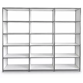 SYSTEM4|Bibliothèque ouverte|3x5 - 15 cases|L 225 × H 192|Blanc