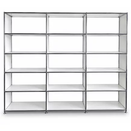 SYSTEM4|Bibliothèque ouverte|3x5 - 15 cases|L 225 × H 192|Blanc