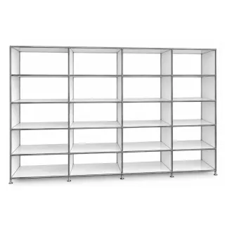 SYSTEM4|Grande bibliothèque ouverte|4 x 5-20 cases|L 300 × H 192 cm|Blanc