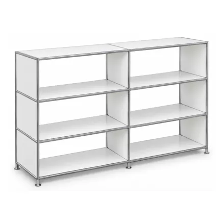 SYSTEM4|Bibliothèque basse ouverte |2x3 - 6 cases|L 150 × H 119 cm|Blanc