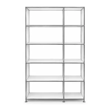 SYSTEM4|Bibliothèque ouverte|2x5 - 10 cases|L 125 × H 192|Blanc