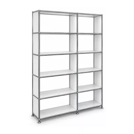 SYSTEM4|Bibliothèque ouverte|2x5 - 10 cases|L 125 × H 192|Blanc