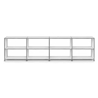 SYSTEM4|Bibliothèque ouverte|4x2 - 8 cases|L 300 × H 80|Blanc