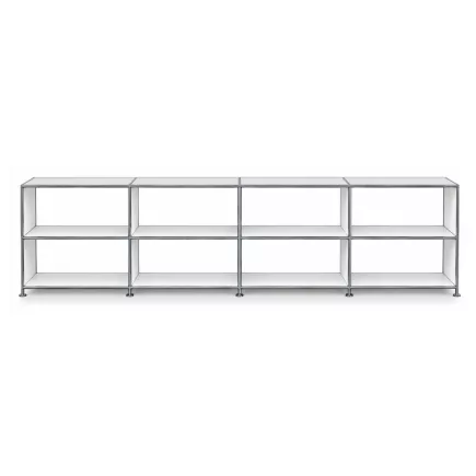 SYSTEM4|Bibliothèque ouverte|4x2 - 8 cases|L 300 × H 80|Blanc