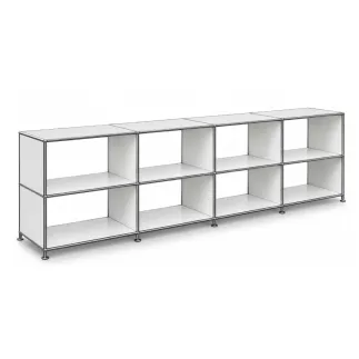 SYSTEM4|Bibliothèque ouverte|4x2 - 8 cases|L 300 × H 80|Blanc