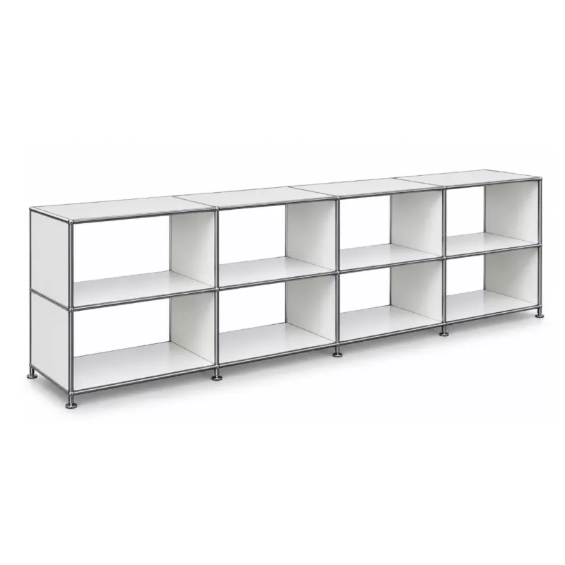 SYSTEM4|Bibliothèque ouverte|4x2 - 8 cases|L 300 × H 80|Blanc