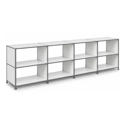 SYSTEM4|Bibliothèque ouverte|4x2 - 8 cases|L 300 × H 80|Blanc