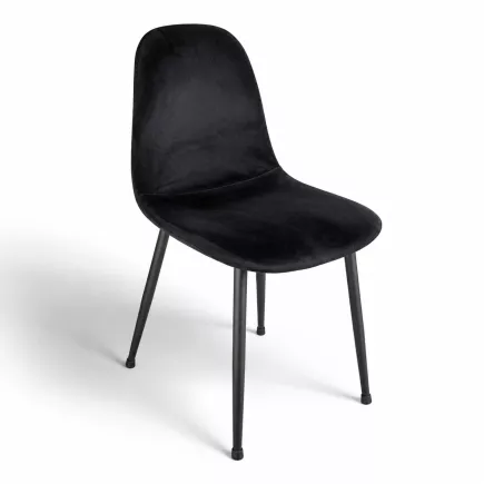 BAITA|Siège visiteur| L 43.5 × H 86.5 cm|Velours Noir