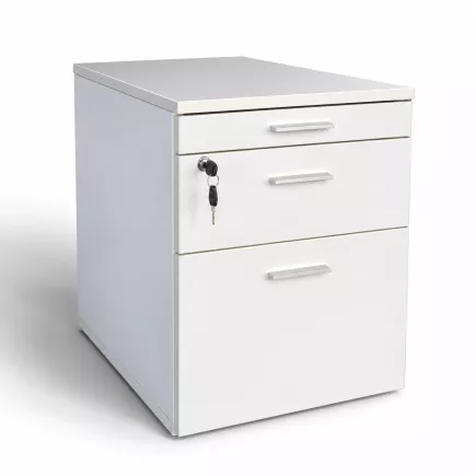 STEELCASE│Caisson mobile 3 tiroirs│Profondeur 56 cm│Blanc