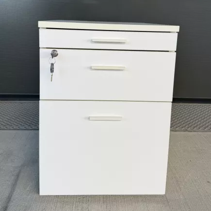 STEELCASE│Caisson mobile 3 tiroirs│Profondeur 56 cm│Blanc