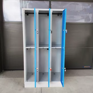 VESMO|Vestiaire monobloc|6 casiers|Industrie propre|L 90 X H 180 cm|Bleu clair/Gris