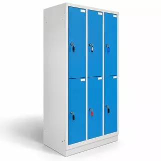 VESMO|Vestiaire monobloc|6 casiers|Industrie propre|L 90 X H 180 cm|Bleu clair/Gris