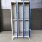 VESMO|Vestiaire monobloc avec pieds| 6 casiers| L 90 X H 185 cm|Bleu foncé/Gris