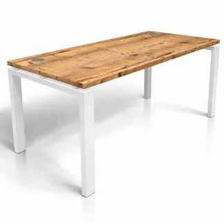 ASTRO│Bureau droit L 160 x P 70│Timber/Blanc