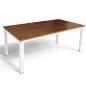 BIGLA│Bureau droit│L 200 x p 100│Hauteur réglable│Noyer / Blanc