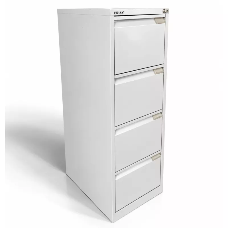 BISLEY│Classeur à dossiers suspendus H132,5 cm - 4 tiroirs│Gris clair