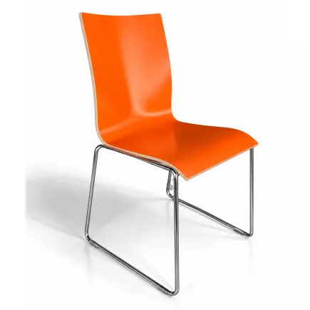 CHAIRIK│Chaise d'accueil/collectivité designer ERIK MAGNUSSEN│Orange