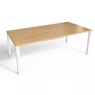 CONECT│Bureau droit 180x90│Chêne Clair/Blanc