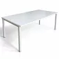 HUND│Bureau droit 200x100│Blanc / Gris alu
