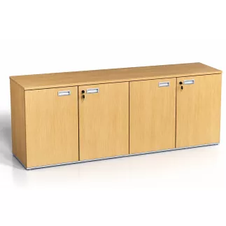 SANMA│Armoire│L 180 cm - 4 portes │Chêne Clair / Aluminium