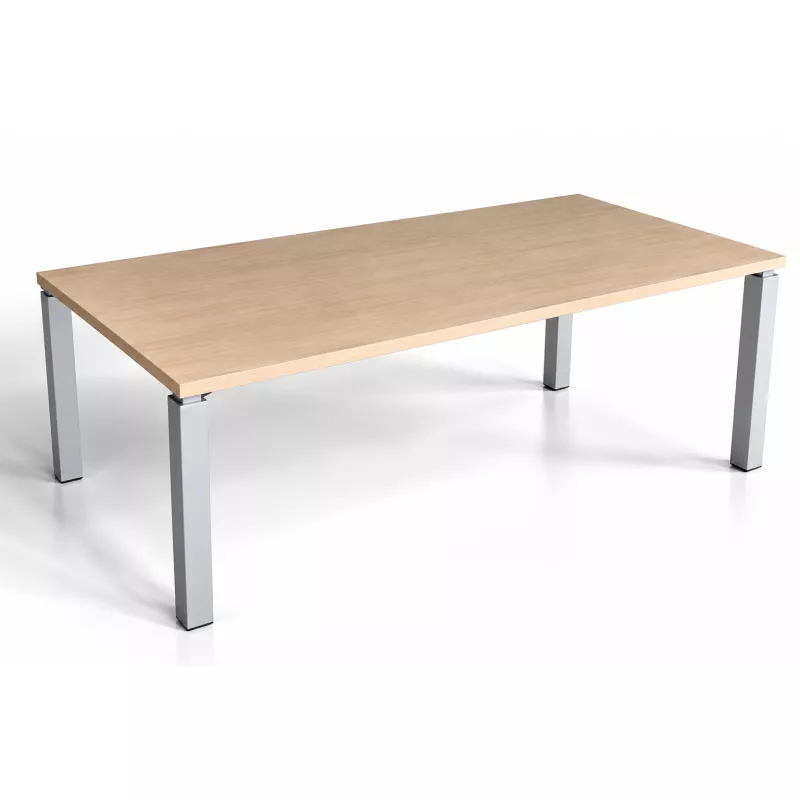 KARAOL│Bureau droit│L 200x p100│Chêne fil/Gris aluminium