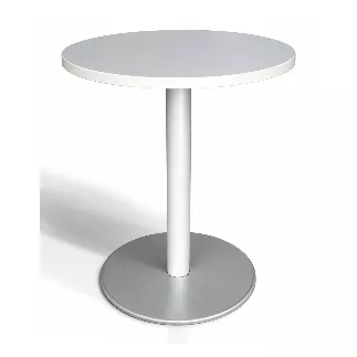 STEELCASE│Table ronde ø 60 cm│Blanc / Gris aluminium