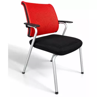 SEDUS│NETWIN - Siège visiteur empilable│Noir/Orange ocre/Gris alu