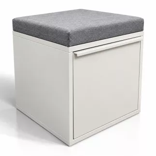 SITAG SYSTEM│Caisson sur roulettes avec top coussin tissu │Profondeur 40 cm│Blanc/Gris clair