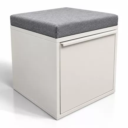 SITAG SYSTEM│Caisson sur roulettes avec top coussin tissu │Profondeur 40 cm│Blanc/Gris clair