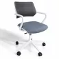 STEELCASE│Modèle QiVi - Siège d'accueil/visiteurs/conférence - Sur roulettes réglable en hauteur│Blanc / Bleu STEELCASE│Modèle QiVi - Siège d'accueil/visiteurs/conférence - Sur roulettes réglable en hauteur│Blanc / Bleu