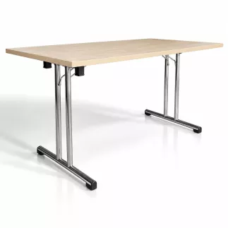 PLIANTE│Table modulaire pliante 160x80 cm│Erable blanc/Chromé