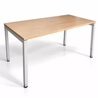 LO LISTA│modèle LO Motion - Bureau 160x80 cm - Hauteur réglable│Hêtre / Gris alu