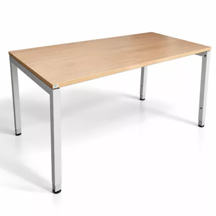 LO LISTA│modèle LO Motion - Bureau 160x80 cm - Hauteur réglable│Hêtre / Gris alu