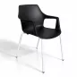 GELATI│Chaise 4 pieds tubes en acier│Noir/Blanc