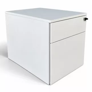 STEELCASE│Caisson sous bureau 2 tiroirs - 64│Profondeur 60 cm│Blanc / Noir