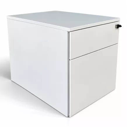 STEELCASE│Caisson sous bureau 2 tiroirs - 64│Profondeur 60 cm│Blanc / Noir