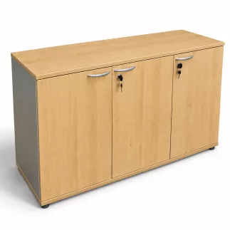 SANMA│Armoire L 120 cm - 3 portes │Chêne Clair / Gris aluminium