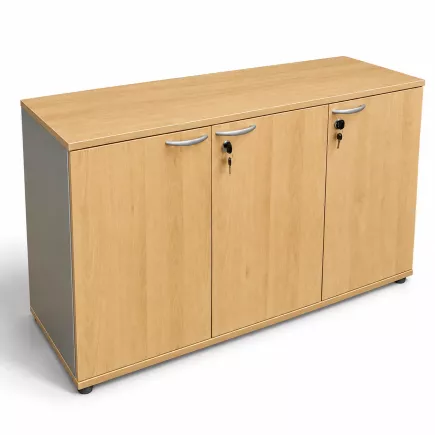 SANMA│Armoire L 120 cm - 3 portes │Chêne Clair / Gris aluminium