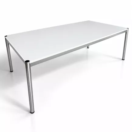 USM HALLER│Table - Bureau 200x100│Gris perle/Acier chromé