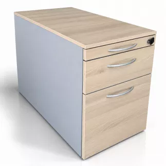 STEELCASE│Caisson sous bureau 3 tiroirs - 964│Profondeur 78,5 cm│Gris aluminium/erable blanc