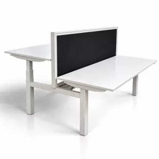 ELITE PROGRESS BACK │ Bureaux électriques L. 180 cm structure partagée - 2 postes - cloison incluse