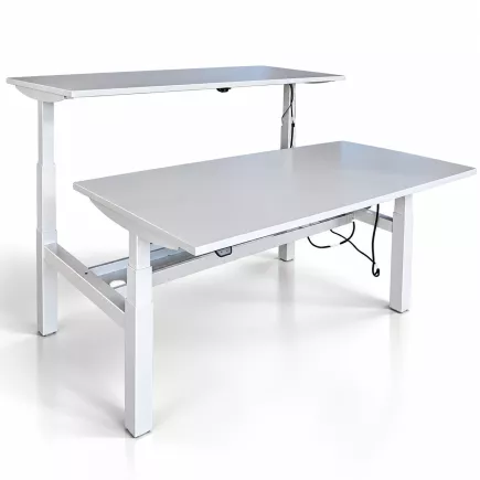 ELITE PROGRESS BACK │ Bureaux électriques L. 180 cm structure partagée - 2 postes - sans cloison