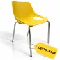 ROSALIE│Chaise de collectivité empilable par 4 │Jaune/Chromé ROSALIE│Chaise de collectivité empilable par 4 │Jaune/Chromé
