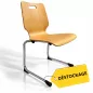 TIC│Chaise pieds appui sur table│Hêtre/Chromé