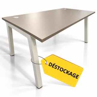 PARTAGE│Bureau droit 160x80│Argile/Blanc
