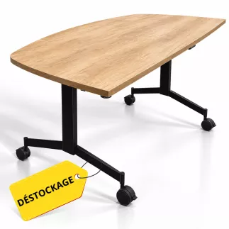 EUREKA│Table abattante demi-lune160x80 │Chêne Nebraska/Noir