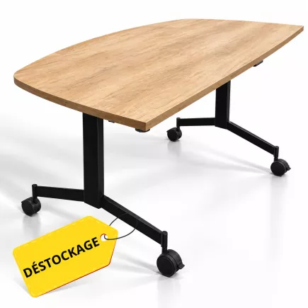 EUREKA│Table abattante demi-lune160x80 │Chêne Nebraska/Noir