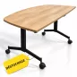 EUREKA│Table abattante demi-lune160x80 │Chêne Nebraska/Noir EUREKA│Table abattante demi-lune160x80 │Chêne Nebraska/Noir